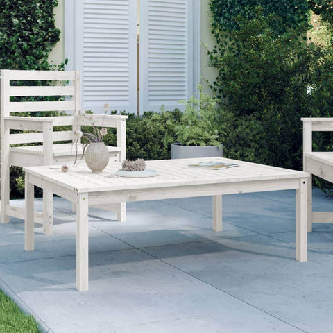 PineCraft Harmony: Solid Wood Garden Table Weaving Nature's Tale