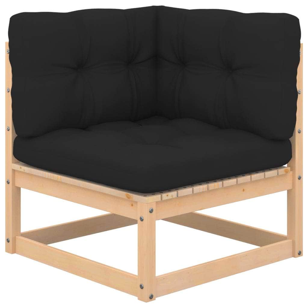 Pinewood Paradise: 5-Piece Garden Lounge Set with Plush Cushions