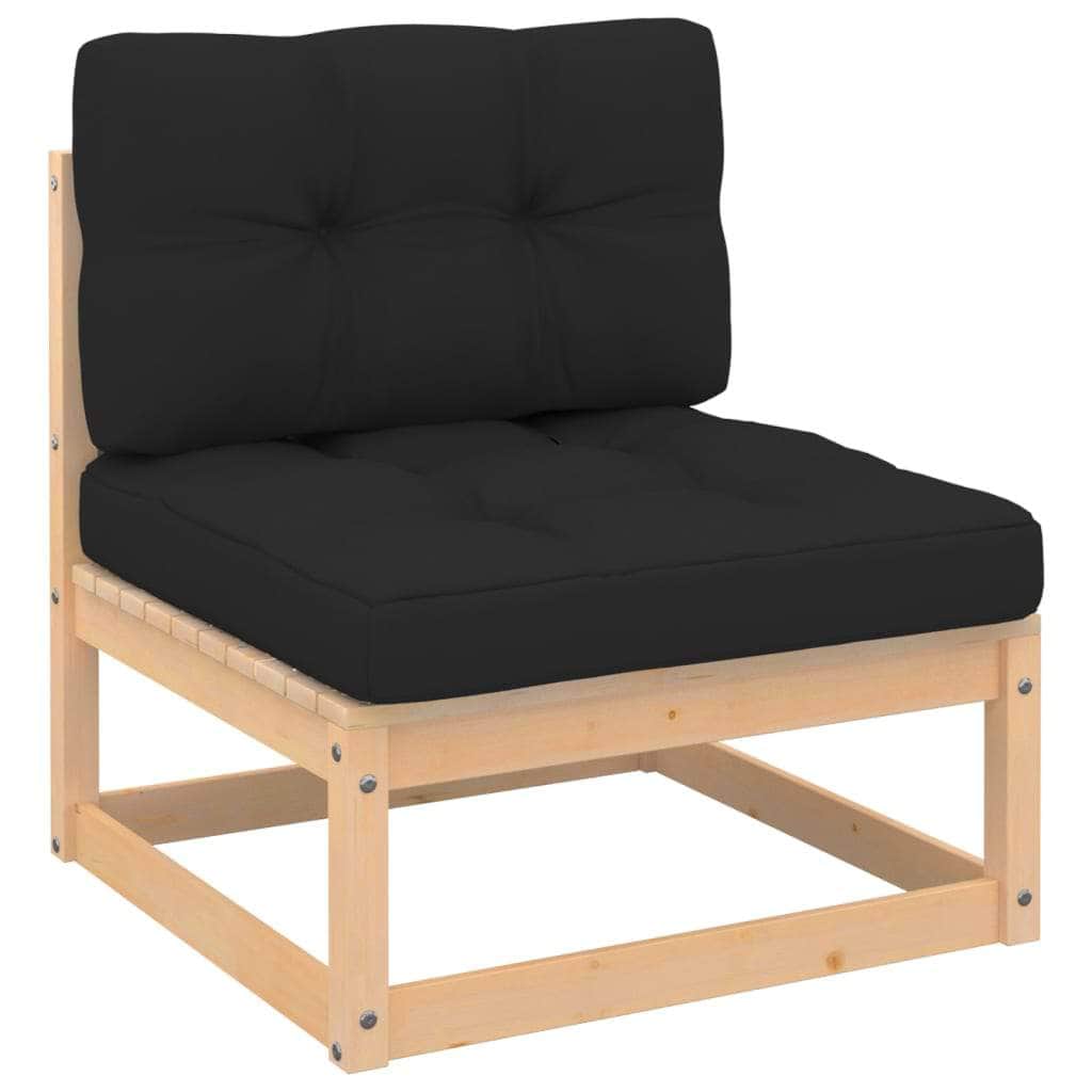 Pinewood Retreat: 9-Piece Garden Lounge Set with Plush Cushions