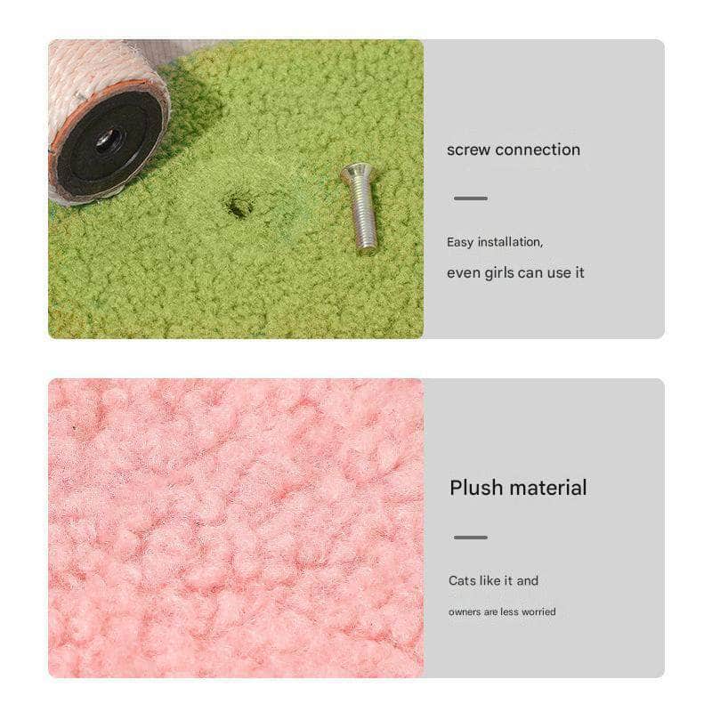 Pink Compact Cat Climbing Frame with Dual-Level Sisal Posts and Playful Design