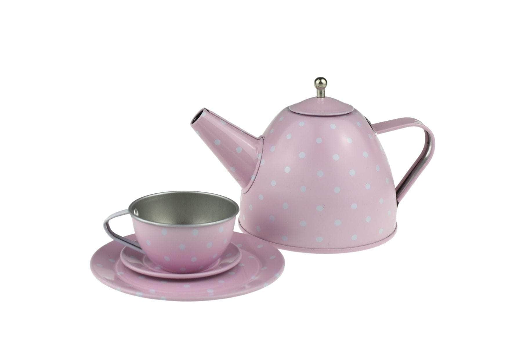 Pink Tin Tea Set In Suitcase 15Pcs