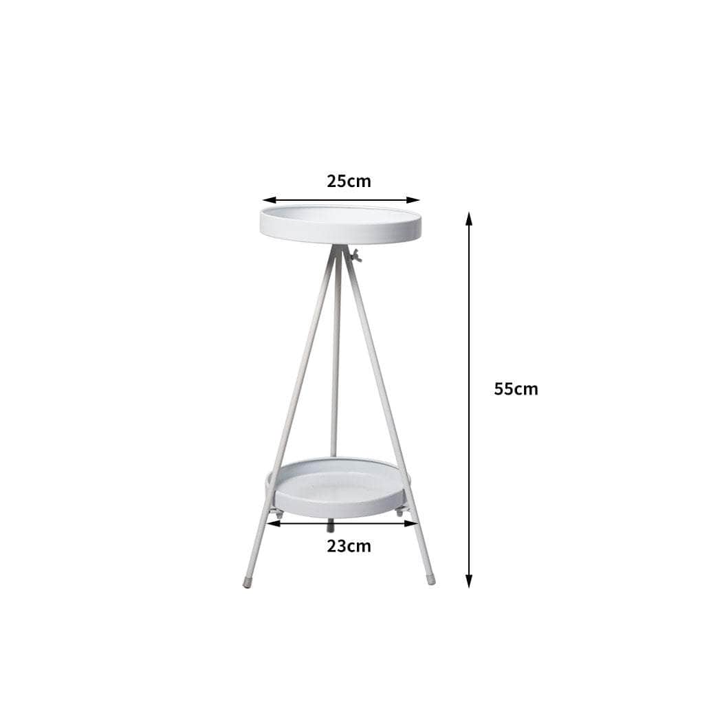 Plant Stand 2 Tiers Outdoor Indoor White Medium
