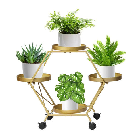 Plant Stand Garden Outdoor Indoor Gold
