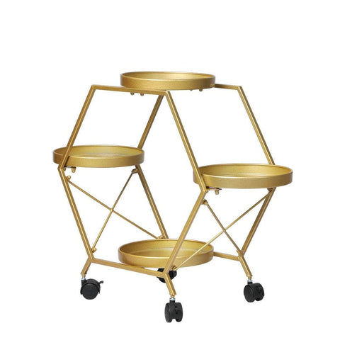 Plant Stand Garden Outdoor Indoor Gold