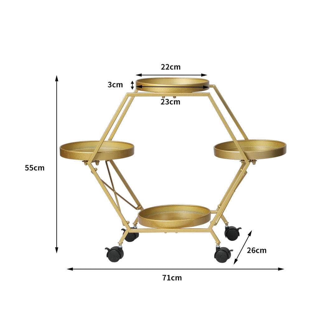 Plant Stand Garden Outdoor Indoor Gold