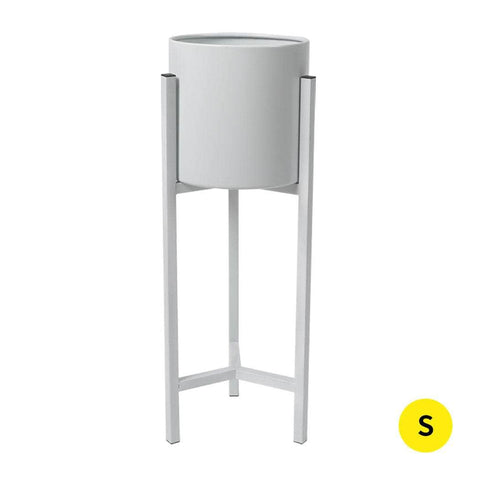 Plant Stand Garden Planter Metal White Small