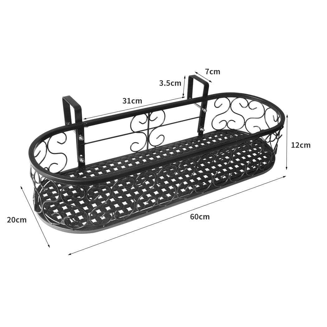 Plant Stand Outdoor Indoor Home Black Oval