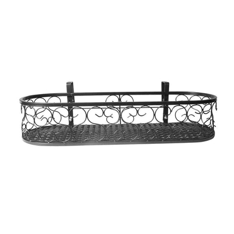 Plant Stand Outdoor Indoor Home Black Oval