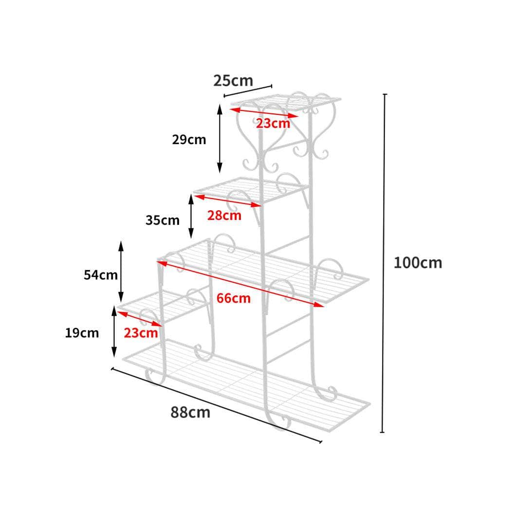 Plant Stand Outdoor Indoor Metal - White