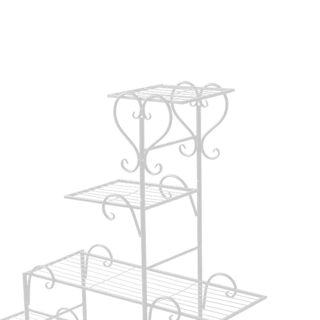 Plant Stand Outdoor Indoor Metal - White