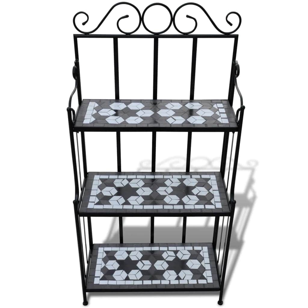 Plant Stand Plant Display Black White Mosaic Pattern - Simple deals