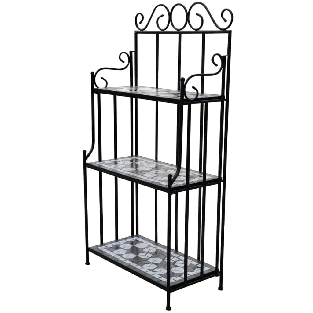 Plant Stand Plant Display Black White Mosaic Pattern - Simple deals