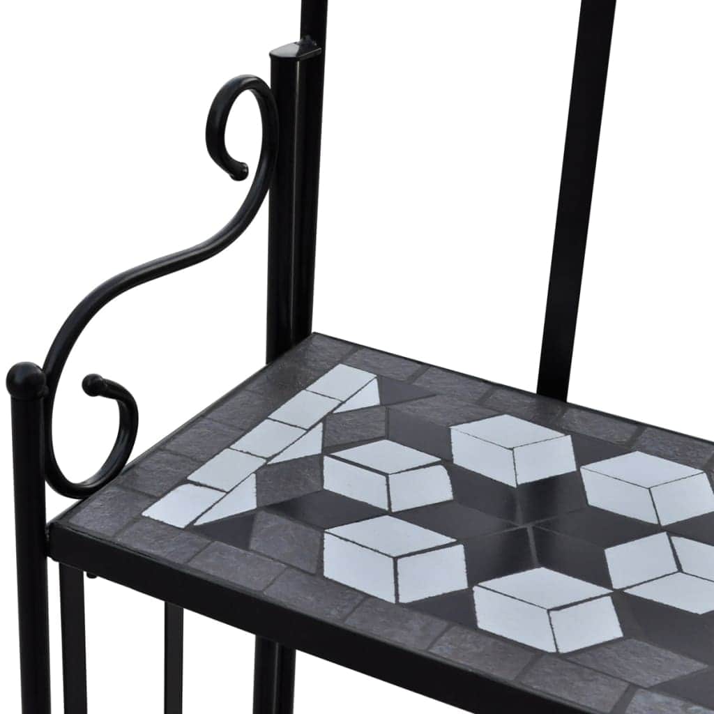 Plant Stand Plant Display Black White Mosaic Pattern - Simple deals