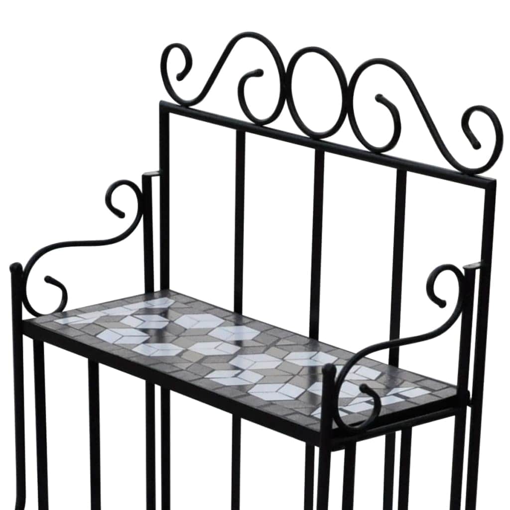 Plant Stand Plant Display Black White Mosaic Pattern - Simple deals