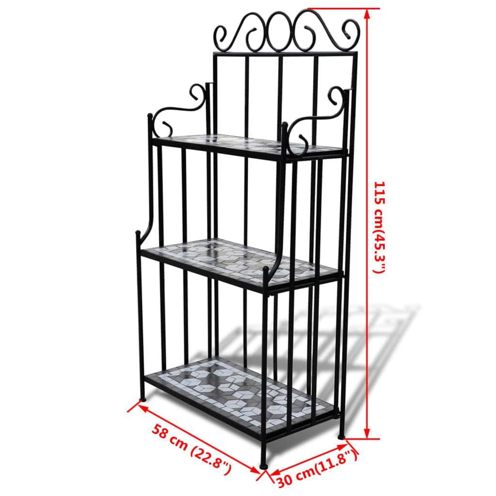 Plant Stand Plant Display Black White Mosaic Pattern - Simple deals