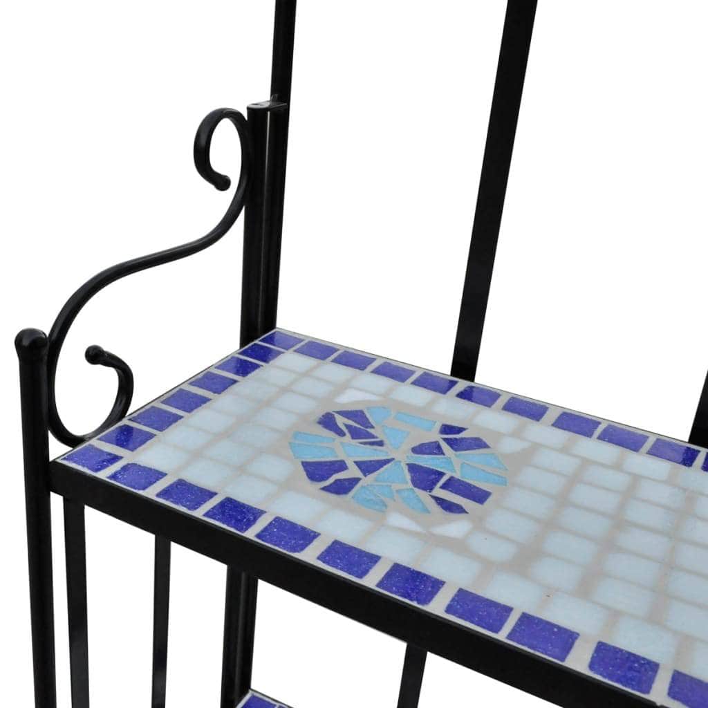 Plant Stand Plant Display Blue White Mosaic Pattern - Simple deals