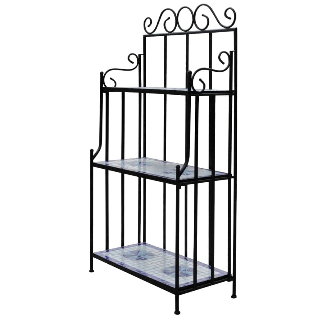Plant Stand Plant Display Blue White Mosaic Pattern - Simple deals