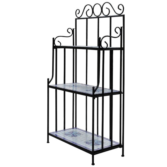 Plant Stand Plant Display Blue White Mosaic Pattern - Simple deals