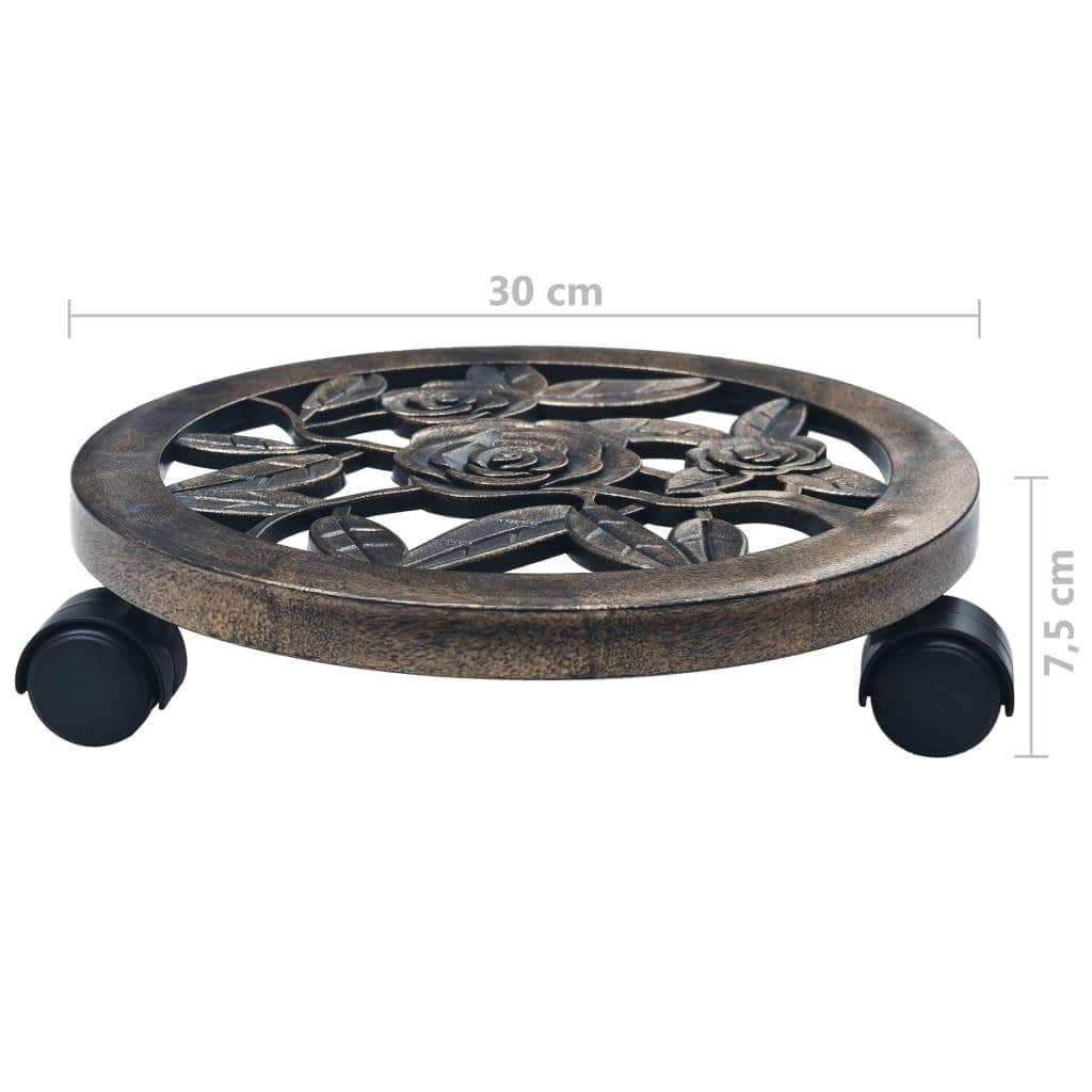 Plastic finish - Plant Trolleys 6 pcs Bronze 30 cm Plastic