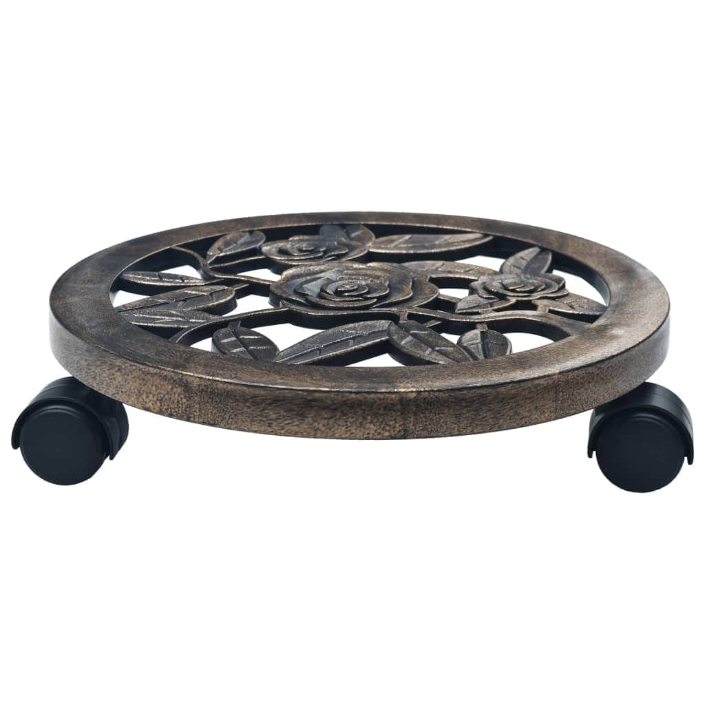6 Pcs - Plant Trolleys 6 pcs Bronze 30 cm Plastic