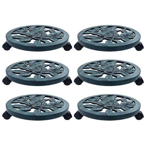 Plant Trolleys 6 pcs Green 38 cm Plastic