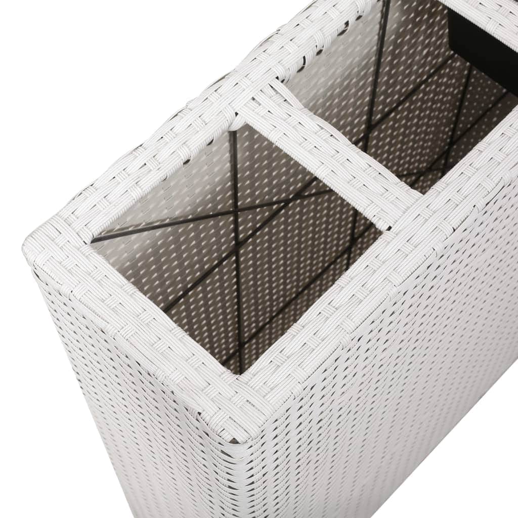 Planter with 4 Pots Poly Rattan White