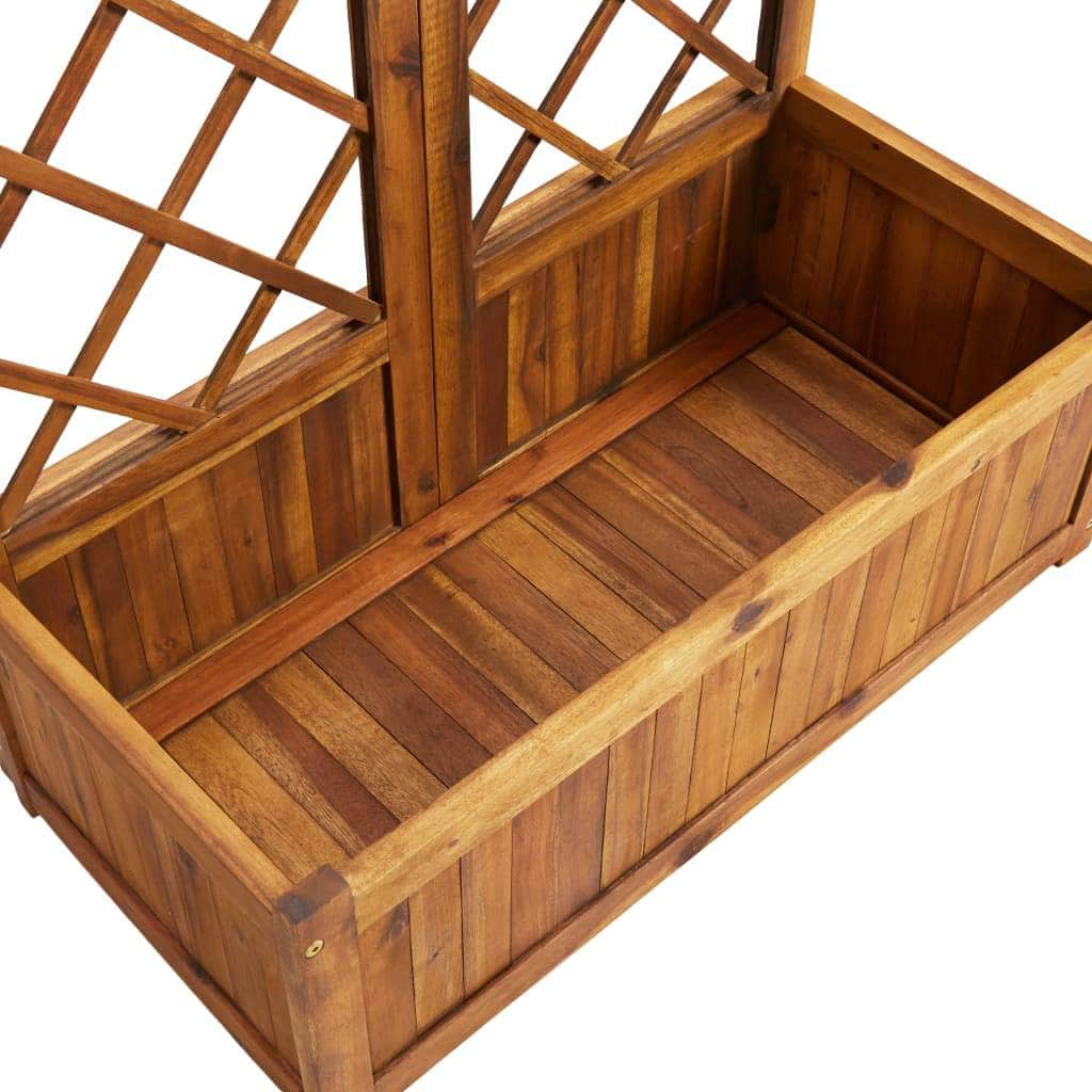 Planter with Trellis  Solid Acacia Wood