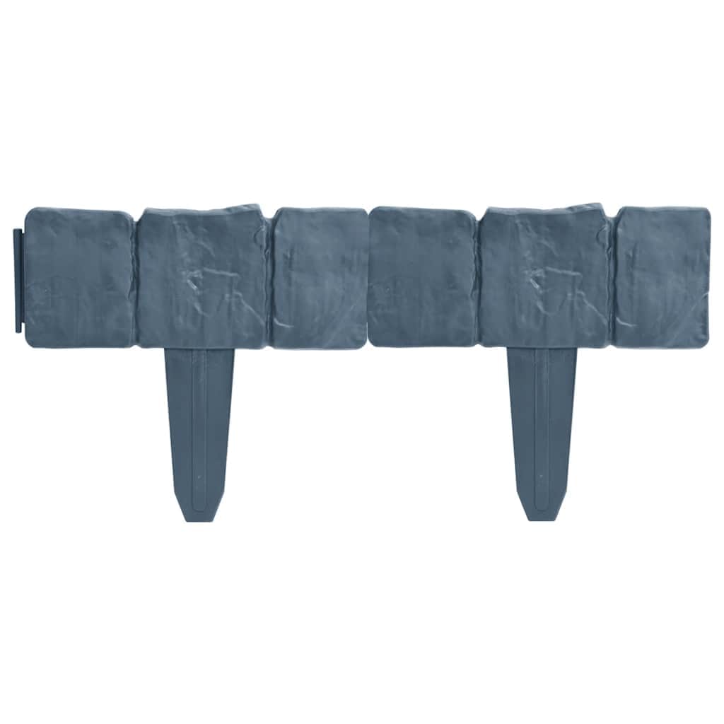 Plastic Garden Lawn Fence 10m 41pcs Stone Look Yard Outdoor Border