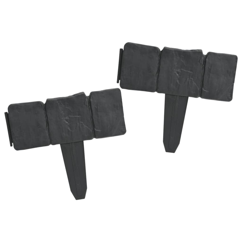 Plastic Garden / Lawn Fence Stone Look 41 pcs 10 m - Simple deals