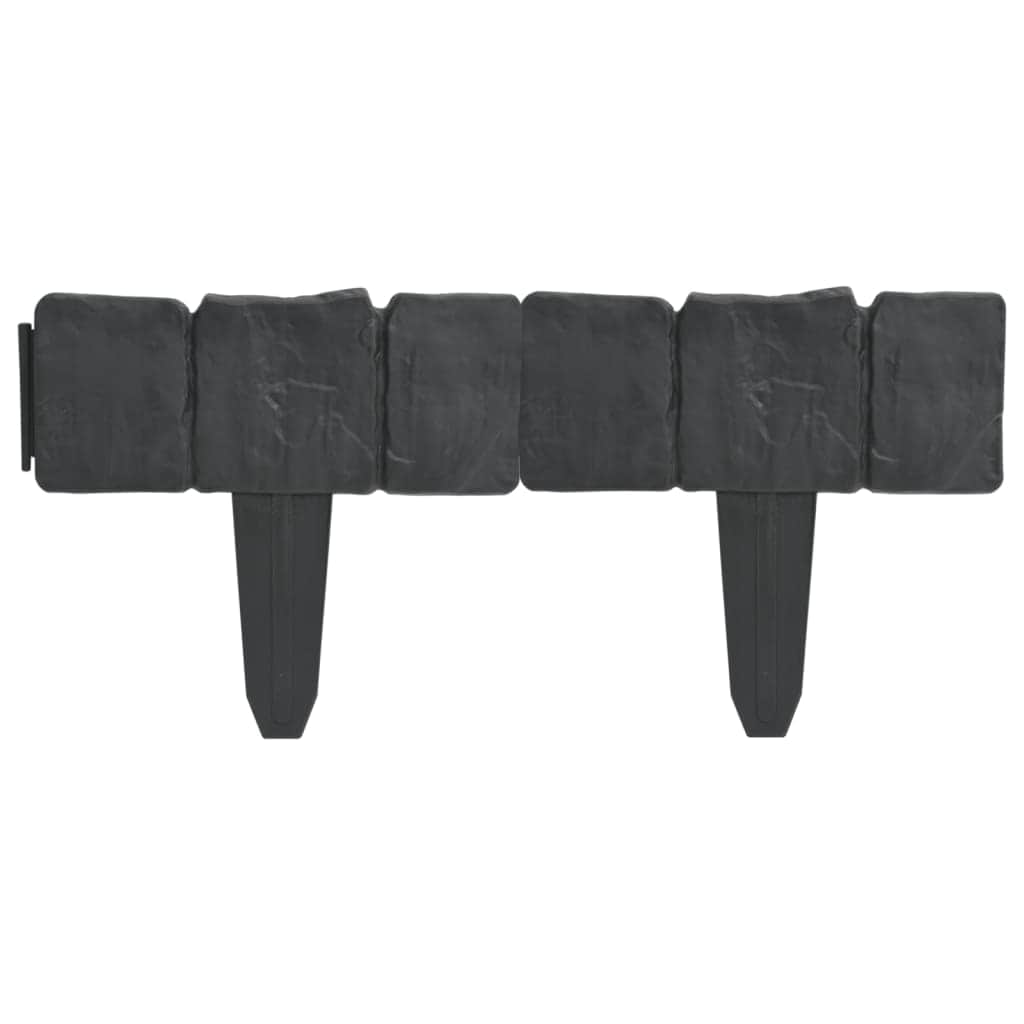 Plastic Garden / Lawn Fence Stone Look 41 pcs 10 m - Simple deals