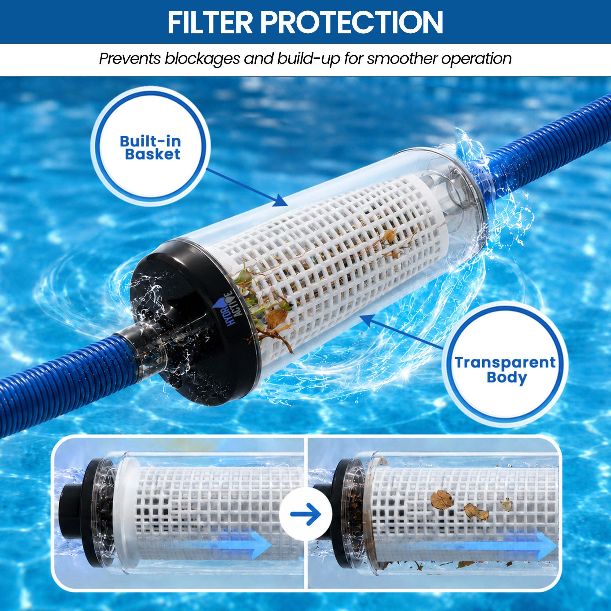Pool Leaf Canister Inline Debris Catcher | Simpledeals