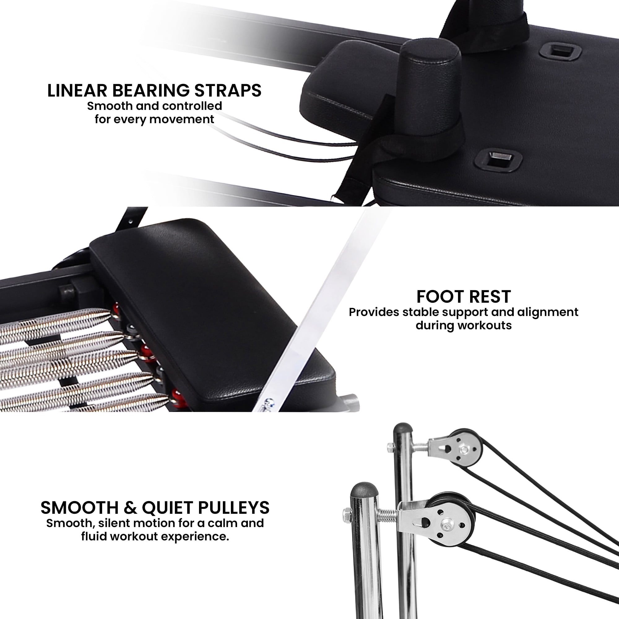 Pilates Reformer Steel Foldable 232x62x58.5cm