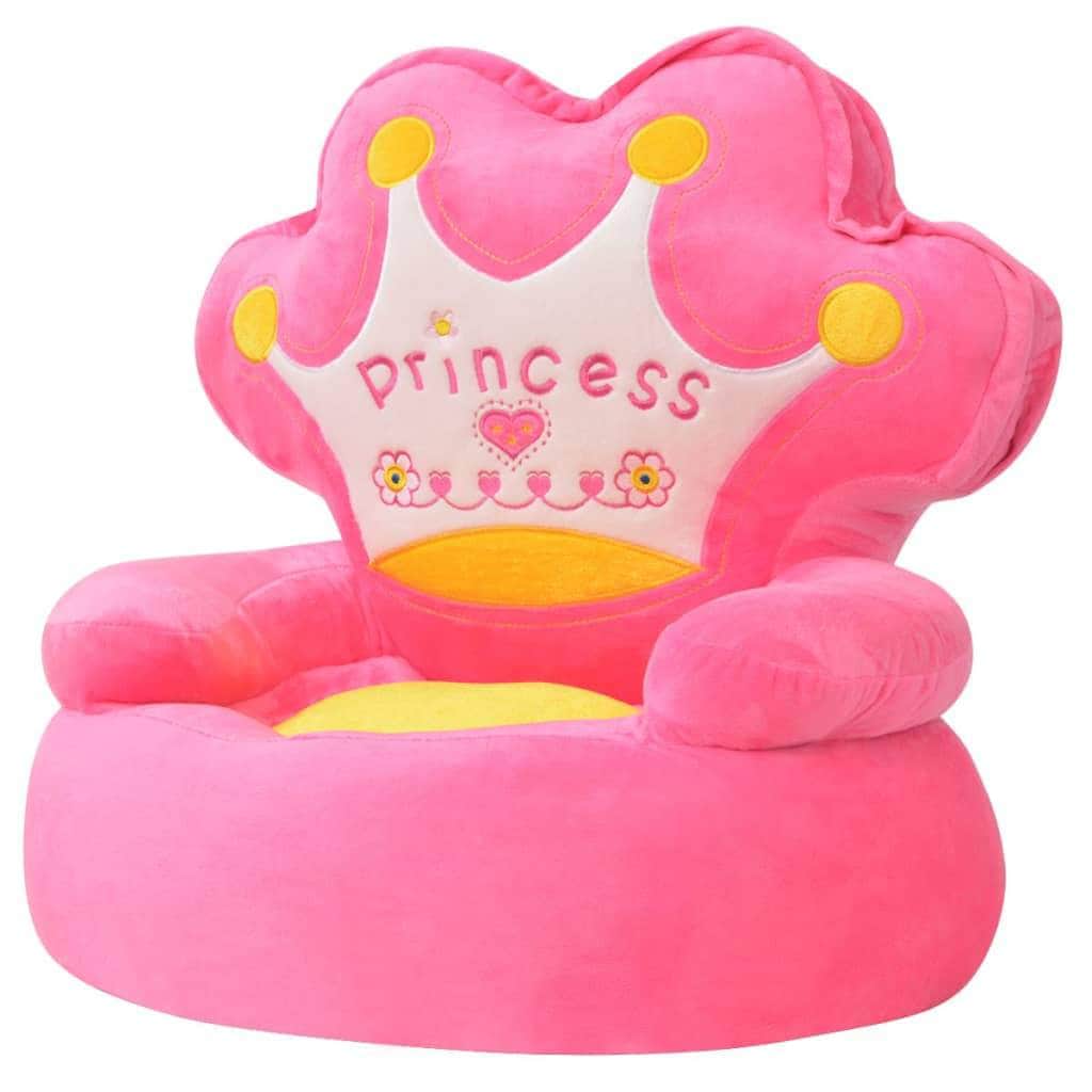 Plush Children's Chair Princess Pink