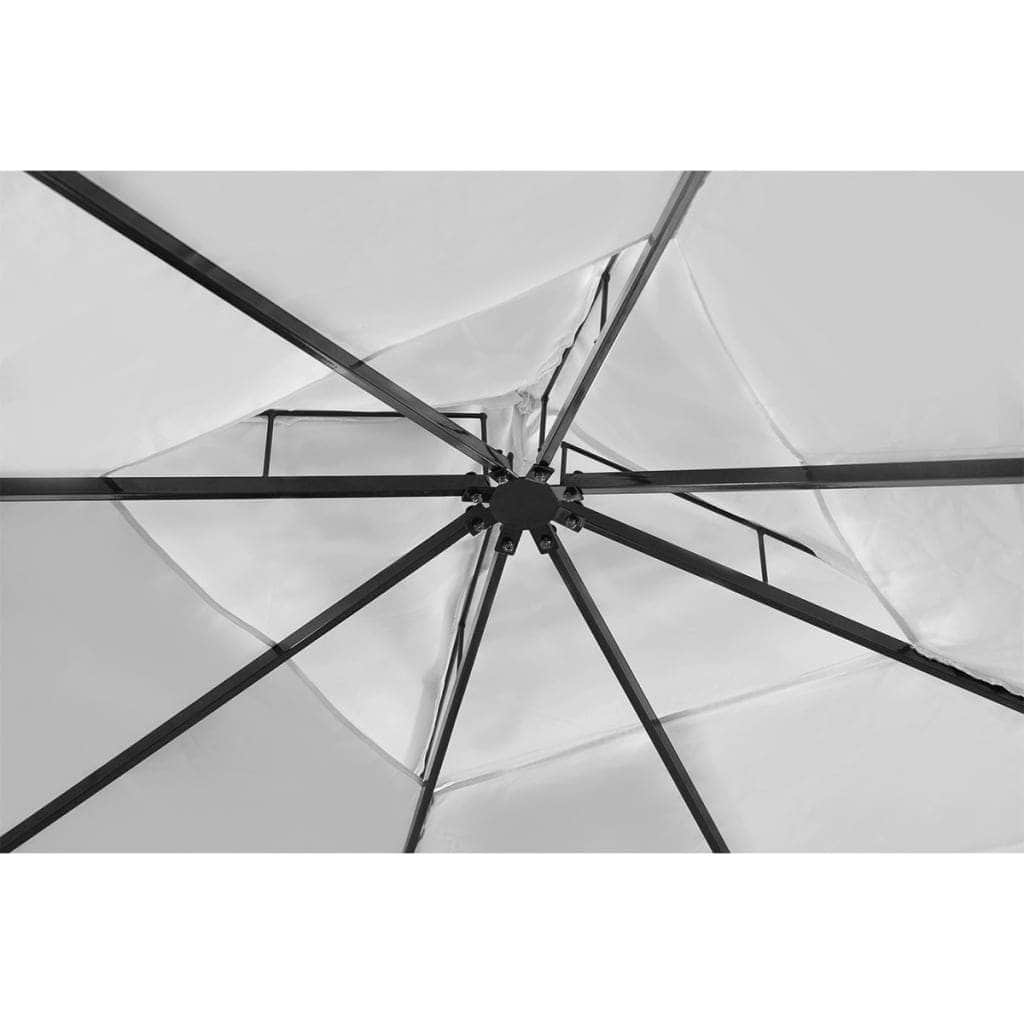Poly Rattan Gazebo - Cream White Roof