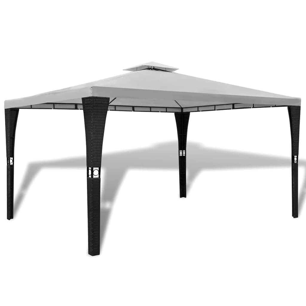 Poly Rattan Gazebo - Cream White Roof - Simple deals