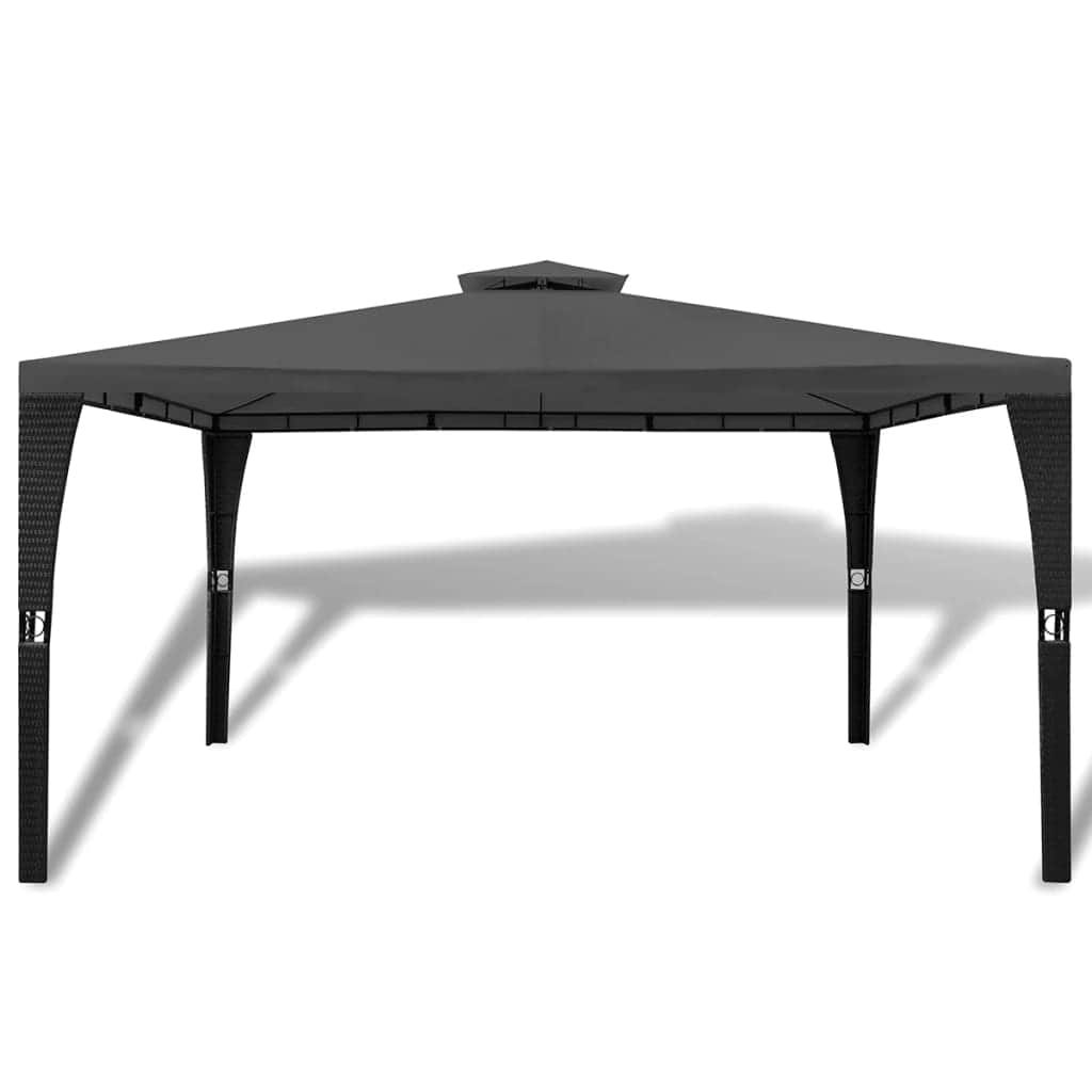Poly Rattan Gazebo with Dark Grey Roof - Simple deals