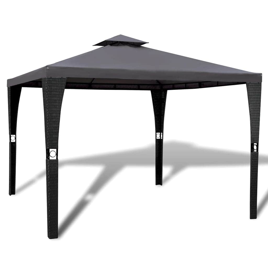 Poly Rattan Gazebo with Dark Grey Roof - Simple deals
