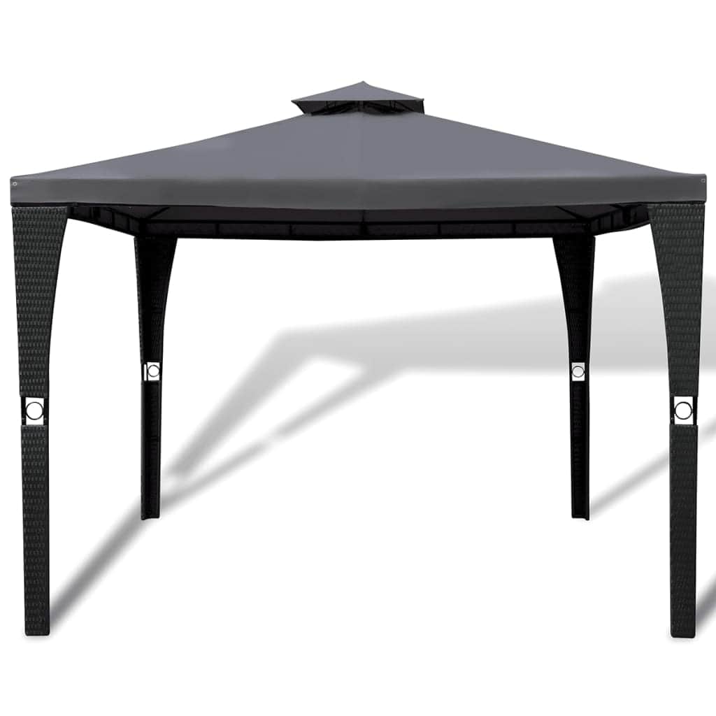 Poly Rattan Gazebo with Dark Grey Roof - Simple deals