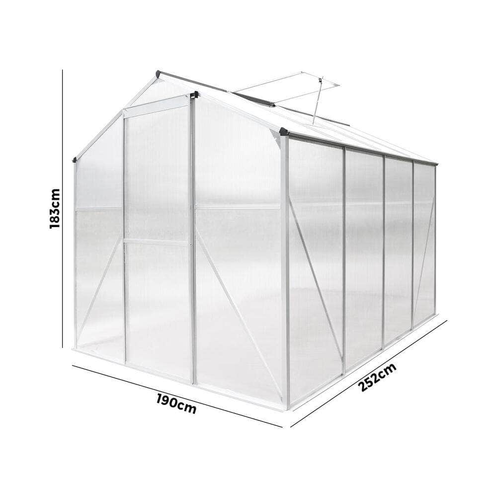 Polycarbonate Paradise: Walk-in Greenhouse Oasis (2.52x1.9M)