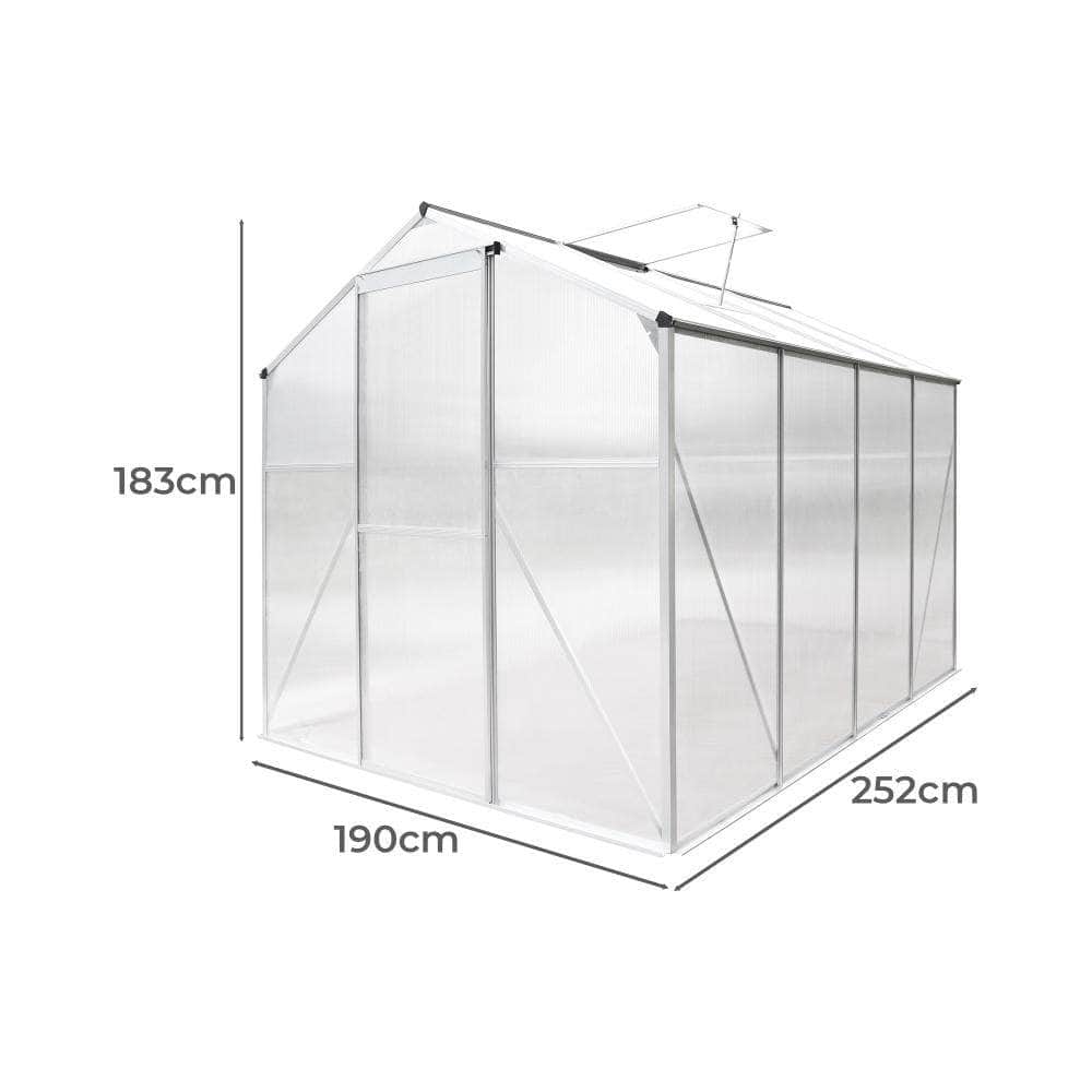 Polycarbonate Paradise: Walk-in Greenhouse Oasis (2.52x1.9M)