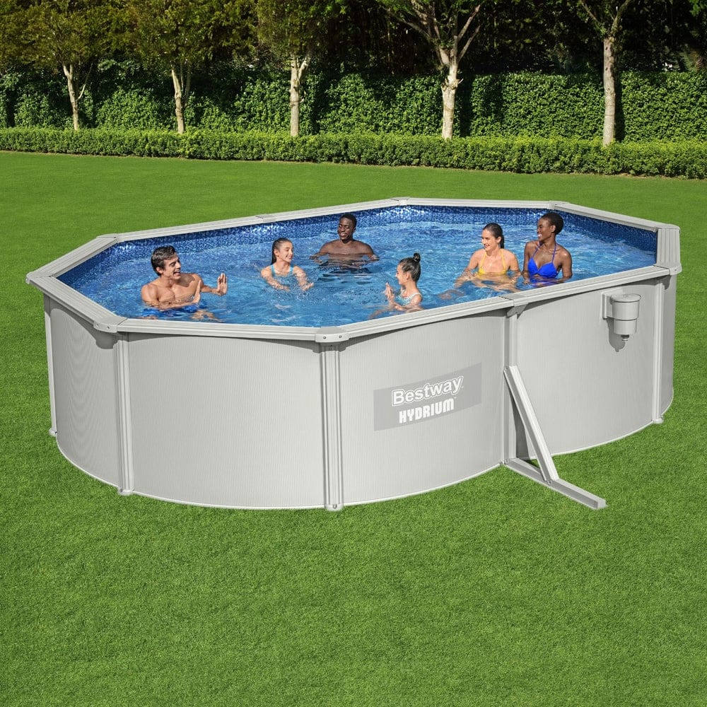 Steel Frame Above Ground Pool 500x366x122cm with Filter Pump Ladder with Swimming Pools