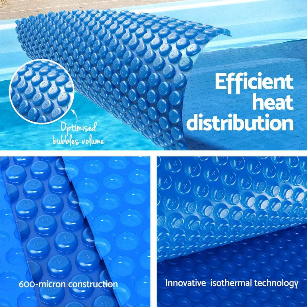 Pool Cover 600 Micron 7x4m w/ Roller 4m Swimming Pools Solar Blanket