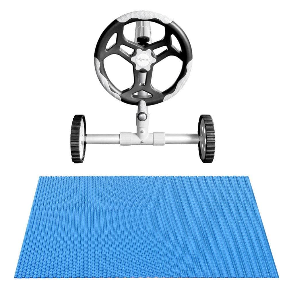 Pool Cover 600 Micron 7x4m w/ Roller Solar Blanket