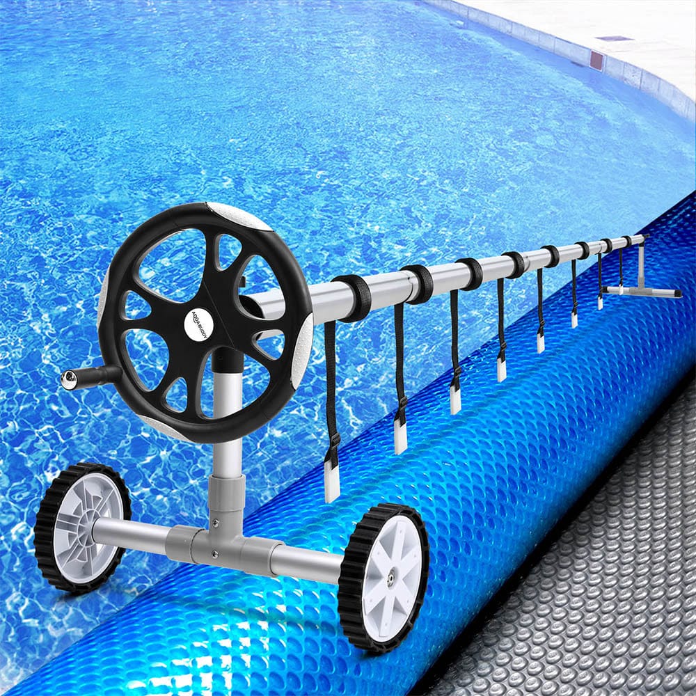 Pool Cover 11X6.2M 400 Micron Silver Swimming Pool Solar Blanket 6.55M Roller with Pool Covers & Accessories