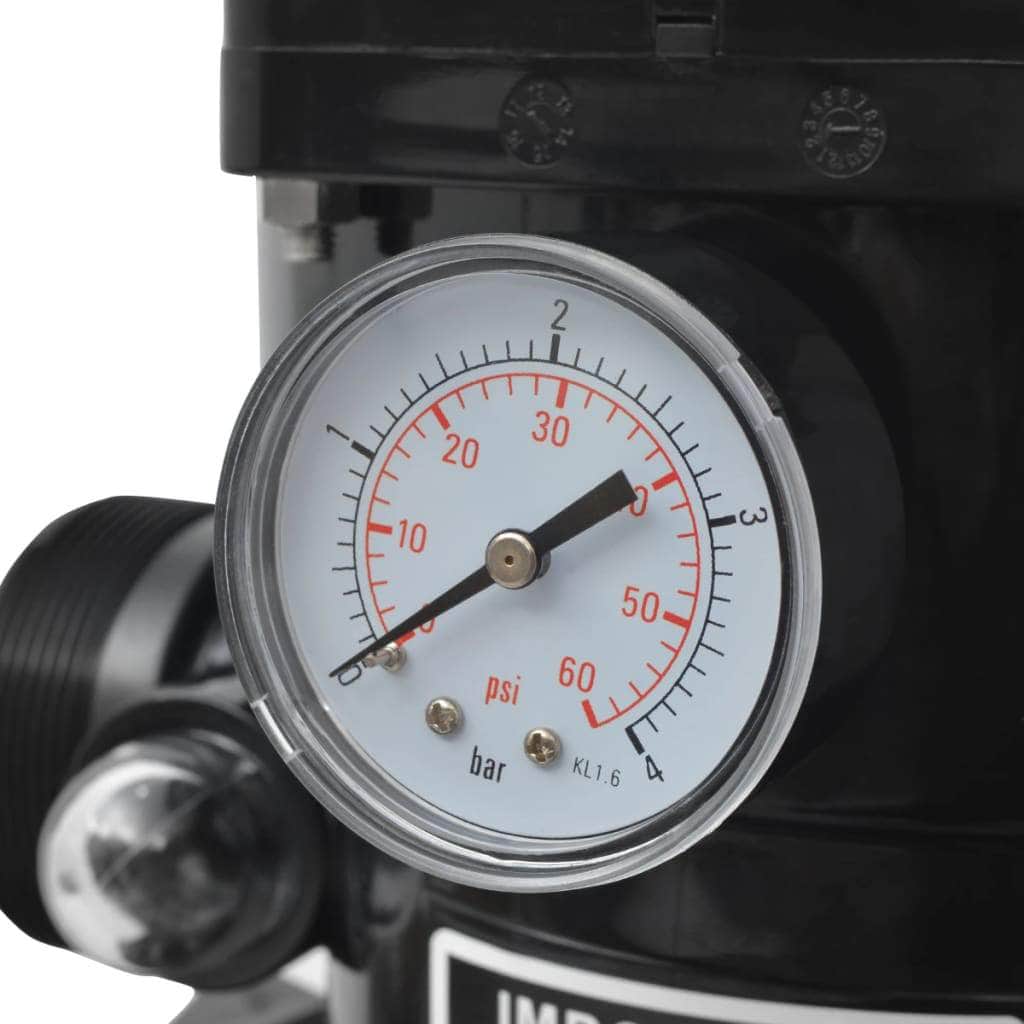 Pool Sand Filter with 6 Position Valve Blue 460 mm