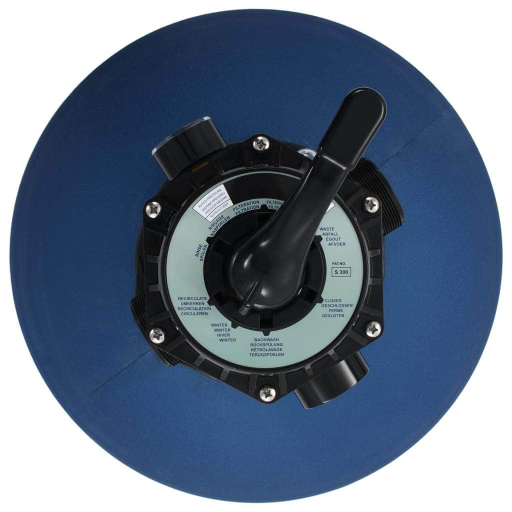 Pool Sand Filter with 6 Position Valve Blue 660 mm