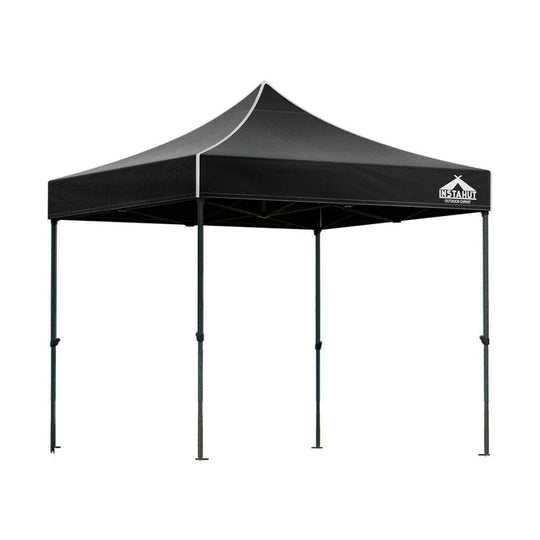 Pop Up Folding Tent 3x3M Black Outdoor Canopy Shelter