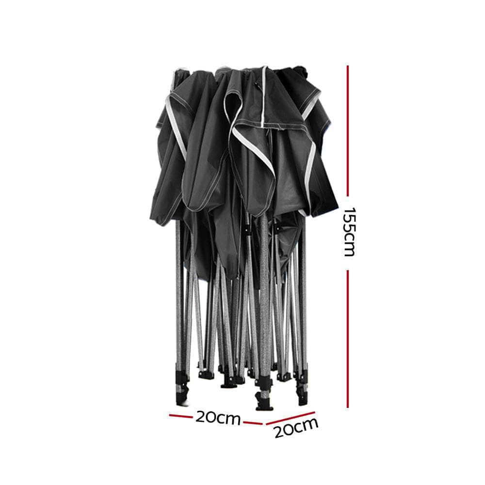 Pop Up 3X6M Folding Tent - Black