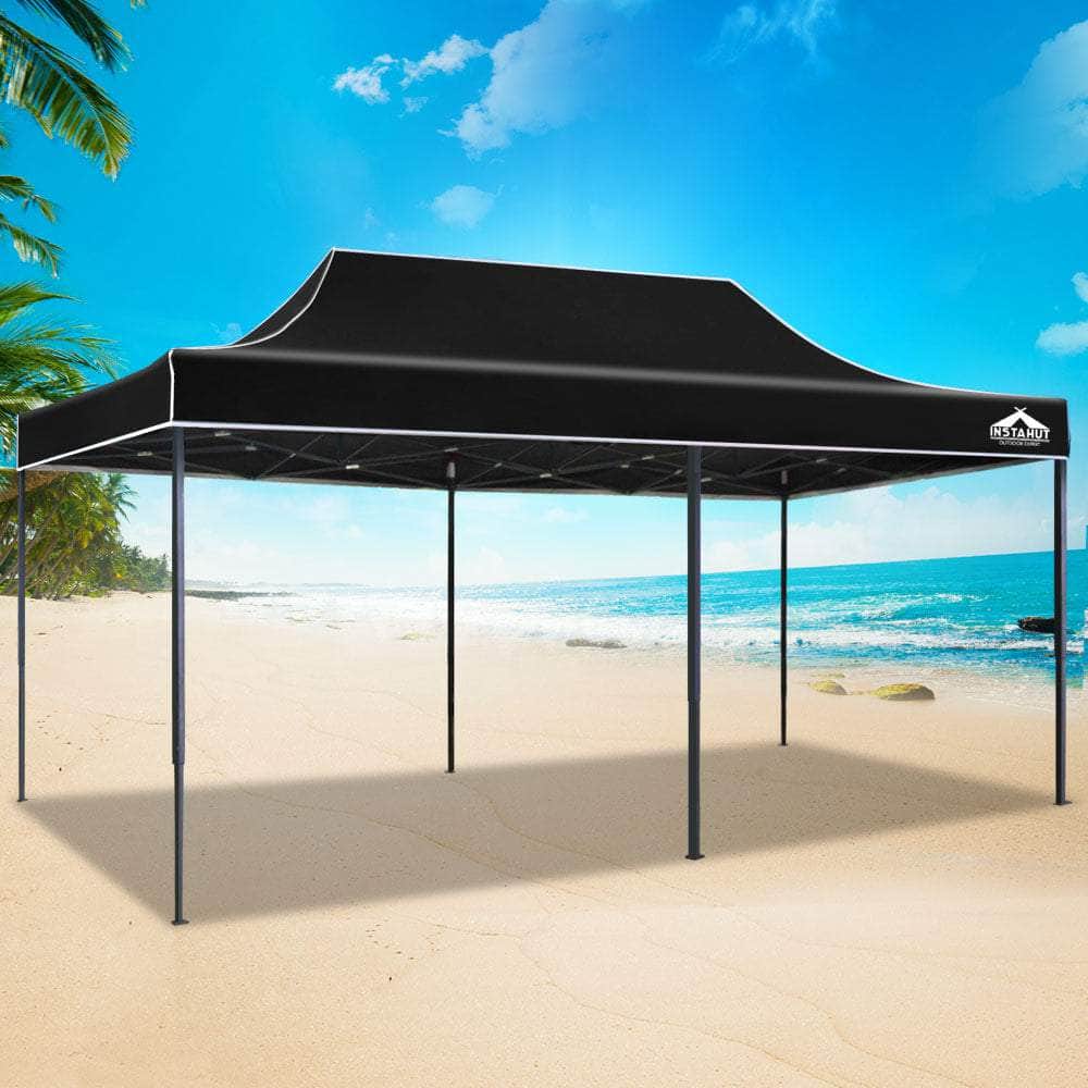 Pop Up 3X6M Folding Tent - Black