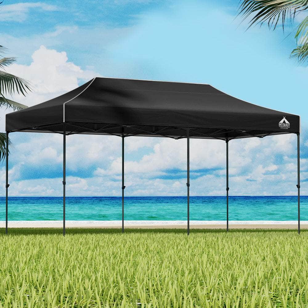 Pop Up 3X6M Folding Tent - Black